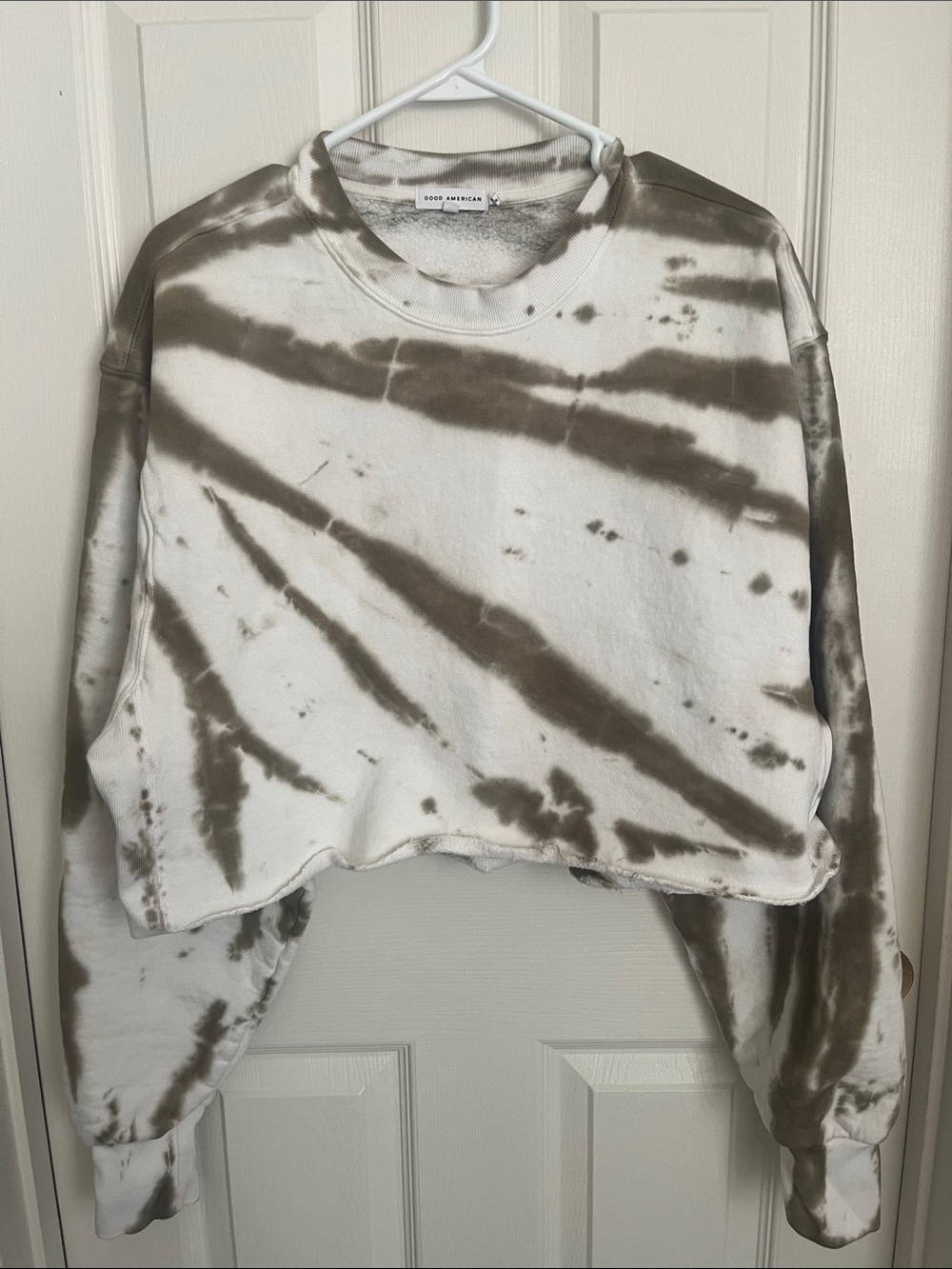Good American Cropped Tie-Dye Crewneck Size L